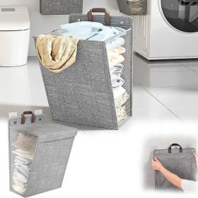 سلة غسيل مثبتة على الحائط، قابلة للطي Panier à linge mural pliable pour vêtements sales, rangement pour linge, grande capacité
