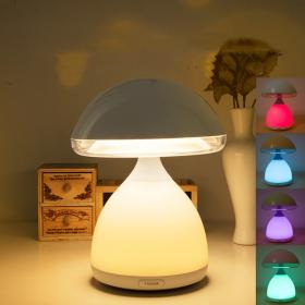 مصباح بجانب السرير بمستشعر لمس الفطر LED قابل للتعتيم Lampe de chevet LED à capteur tactile Champignon à intensité variable RGB