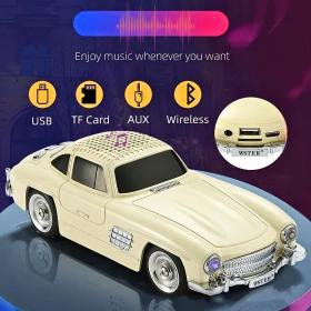 مكبر صوت بلوتوث لاسلكي على شكل سيارة Haut-parleur audio Bluetooth sans fil En forme de Voiture Vintage , Carte mémoire , appels , AUX , Clé USB , FM RADIO