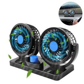 مروحة سيارة Double Ventilateur électrique pour voiture 2 vitesses rotatif à 360 degrés