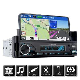 راديو BT مدمج  مع حامل هاتفPoste radio BT In-dash 1 Din Fm Aux-in Récepteur SD USB avec support de téléphone