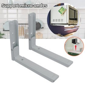 حامل ميكروون قابل للطي بأذرع قابلة للتمديد الحمولة القصوى 40 كجم  Support pour micro-ondes pliable avec bras extensibles Charge maximale 40 kg